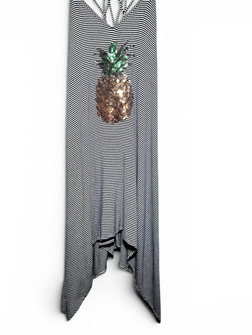 Sperry Top-Sider Striped Strappy Pineapple Dress Small Navy/White